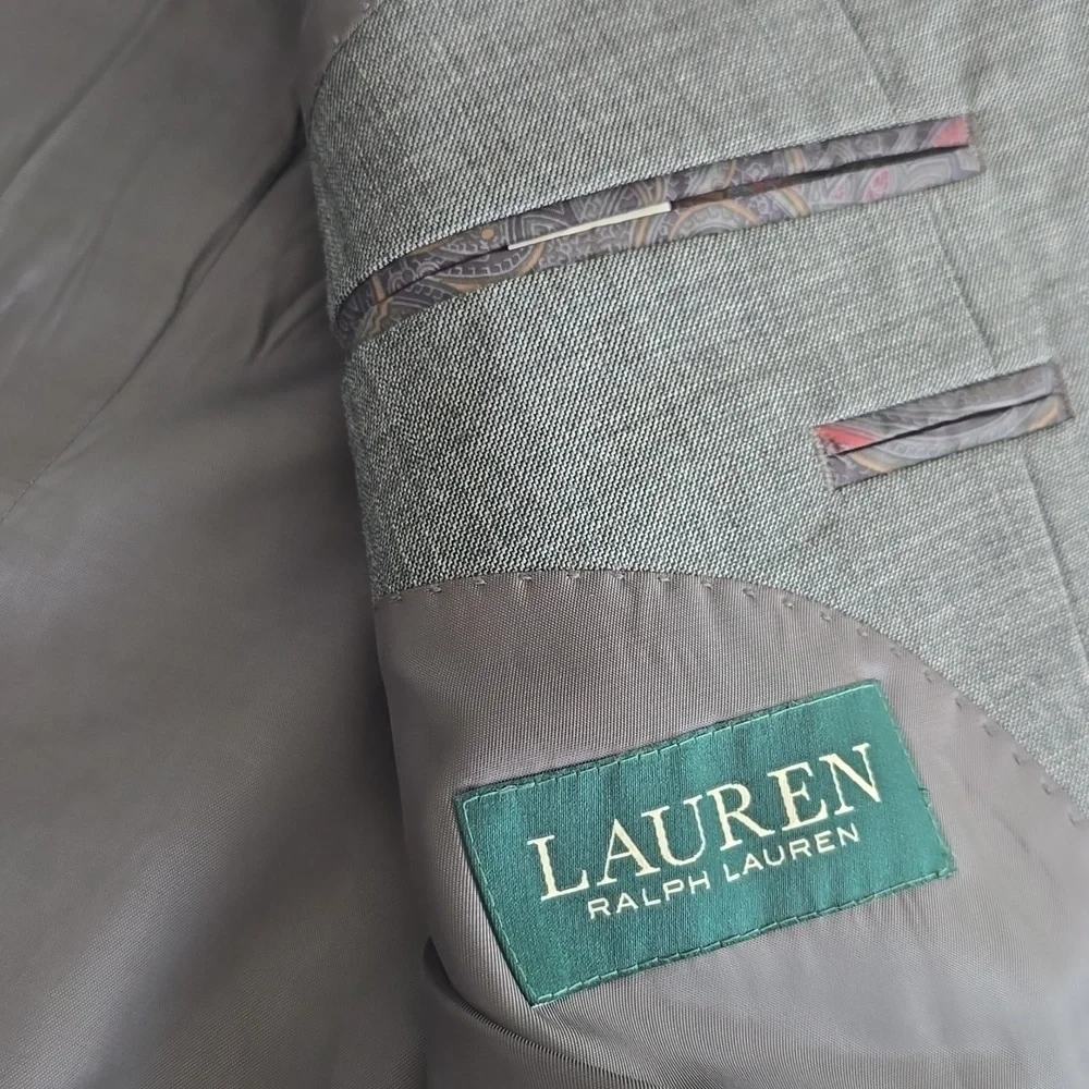 Lauren Ralph Lauren Wool 2 Button Blazer Suit  Jacket Gray Size 46L